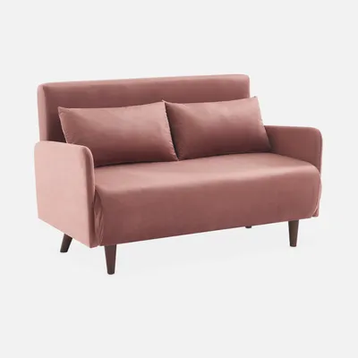 Immagine prodotto di sweeek - Divano a 2 posti con rivestimento in velluto - Rosa antico