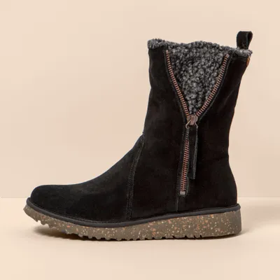 Image de El Naturalista Botte pour Femme N5633 SILK SUEDE BLACK / FELSEN Couleur Noir