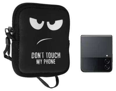 Produktbild von kwmobile Handytasche für faltbare Smartphones XXS - 3 / 3,5" Hülle - Neopren Tasche - Telefon Tasche mit 10 x 8 x 2 cm Innenmaße - Don't touch my