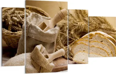 Produktbild von Bild auf Leinwand - Leinwandbild - Brot Essen Holz - 120x70cm - Wand Bild - Wanddeko - Wandbilder - Leinwanddruck - Bilder - Kunstdruck - Wanddekoration - Leinwand bilder - Wandkunst - DL120x70-2398