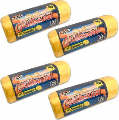 Produktbild von 4 Rollen Duft Müllbeutel Zitrone 20l Zitronenduft Mülltüten Müllsäcke Abfallbeutel 20 Liter Müll Beutel
