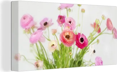 Produktbild von MuchoWow® - Leinwandbilder - Stillleben - Blumen - Frühling, Wandbild, Wanddeko Bilder Wohnzimmer, 80x40 cm