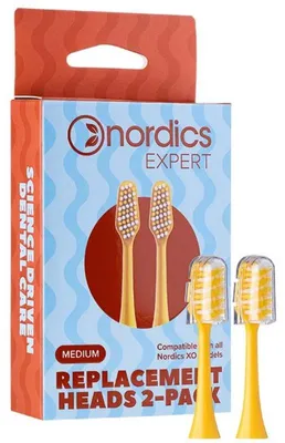 Obrázok produktu pre Sada 2 ks náhradných hláv na elektrickú zubnú kefku Nordics Expert XO10Y - Medium, Click on, Žltá