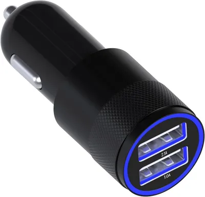 Autoladegerät, 2 USB-Ports, 5V 1.0+2.1A, schwarz