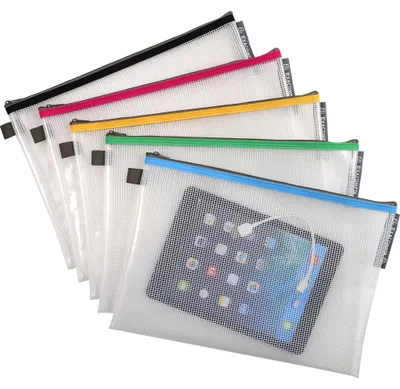 Image de Exacompta 10x Pochette à fermeture éclair en plastique souple assort. 34150E