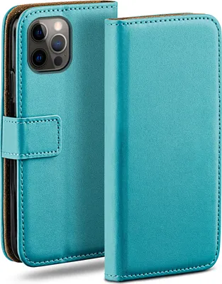 Produktbild von moex® Book Case kompatibel mit Apple iPhone 12 Pro Max - Hülle 360 Grad klappbar, Türkis