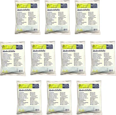 Produktbild von 10x Vielzweckplane 4m x 12,5m Transparent Abdeckfolie Allzweckplane Malerfolie Abdeckplane Allzweckfolie Streichen Maler Plane Durchsichtig