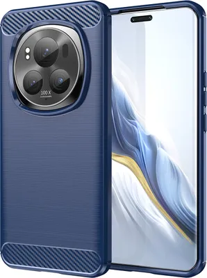 Produktbild von Hülle für Honor Magic6 Pro Carbon-Faser Weich TPU Silikon Stoßfest Handyhülle Blau