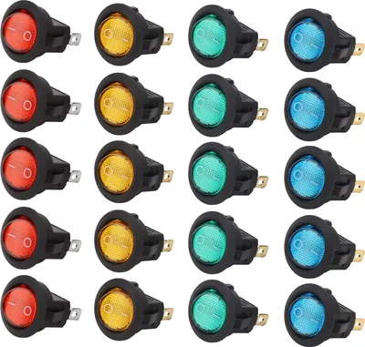 Produktbild von 20PCS LED světlo kulatý kolébkový spínač 3 Pin 2 Gear 20mm auto LED světlo zapnuto vypnuto napájení přepínač 12V