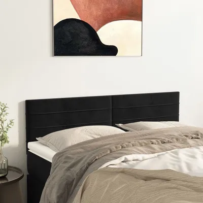 Produktbild von [Home] Kopfteile 2 Stk. Schwarz 72x5x78/88 cm Samt , Neue Mode 2024 im häuslichen Leben
