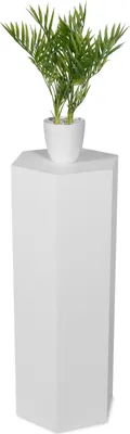 Produktbild von STEMA Seyfried Dekosäule Sechseck (Weiß Matt, 80x25x25cm) Beistelltisch, Blumenhocker, Pflanzensäule Holz, Blumensäule, Podest, Sockel