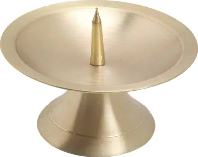 Produktbild von Scheibenleuchter Ø11cm Messing Gold Kerzenleuchter Matt Altarleuchter mit Dorn