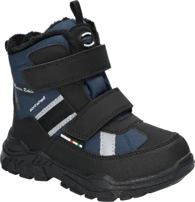 Produktbild von American Club Hl202 Kinder Winterstiefel Softshell mit Klettverschluss | Gefüttert mit Fleece | Wasserdicht, Rutschfest & Warm | hochwertig Winterschuhe Dunkelblau 28