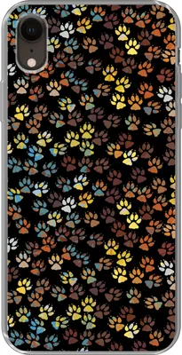 Produktbild von MuchoWow® Handyhülle Schutzhülle Hülle für Telefoonhoesje iPhone XR Muster - Hunde - Pfoten - Jungen - Mädchen - Kinder - Kinder Silikon Softcase Handy Hülle - Schutzdeckel