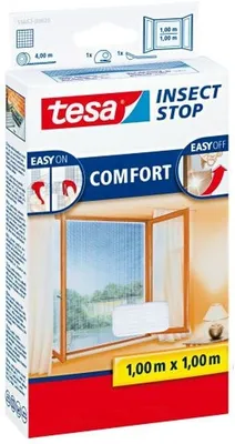 Produktbild von Fliegengitter tesa Insect Stop für Fenster 1x1m anthrazit Packung mit 8 Stück