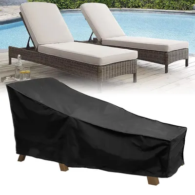 Immagine prodotto di Copertura impermeabile per mobili da giardino, realizzata in tessuto Oxford 210D, colore nero, dimensioni 210x75x80 cm