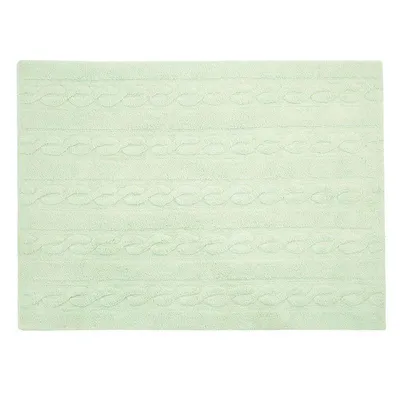 Produktbild von Baumwollteppich Flechtmuster - grün - 120 x 160