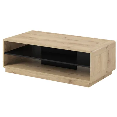 Produktbild von Couchtisch 120 cm breit ALBANY-83 in Taurus Eiche Nb. mit Absetzungen in schwarz matt, B/H/T: ca. 120/40/60 cm