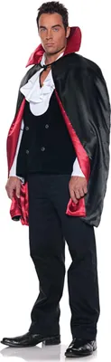 Produktbild von Dracula Vampir Cape als Umhang zum Wenden Schwarz-rot
