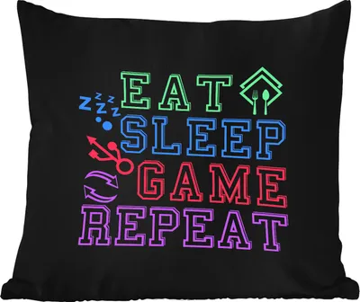 Produktbild von MuchoWow® Outdoor Kissen - Spiele - Zitat - Gamer - 40x40 cm - Wetterfest - Lounge Kissen - Kopfkissen - Interieur - Polster mit Bild