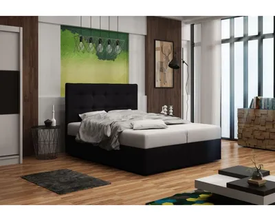 Obrázok produktu pre Čalúnená posteľ s úložným priestorom DELILAH 1 - 200x200, čierna