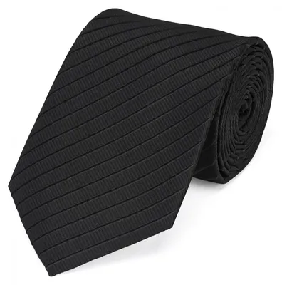 Produktbild von Fabio Farini - 1 Stück gestreifte Herren Krawatte - Tie mit Streifen in 6cm oder 8cm Breite Breit (8cm), Schwarz feine Struktur