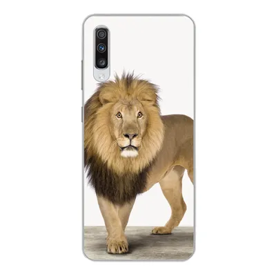 Produktbild von MuchoWow® Handyhülle Schutzhülle Hülle für Samsung Galaxy A70 Jungen - Löwe - Tiere - Kinder - Mädchen Silikon Softcase Handy Hülle - Schutzhaube