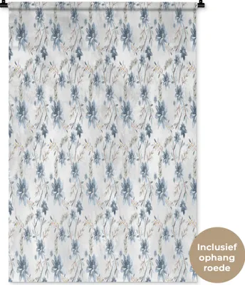 Produktbild von MuchoWow® Wandteppich Wandbehang Blumen - Pastell - Aquarell 90x135 cm Tapisserie Dekoration Wandtuch - Baumwolle - Wandskulptur