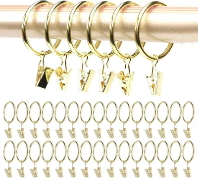 Imagen del producto de Anillos con gancho, 30 unidades, diámetro interior de 32 mm, para cortinas