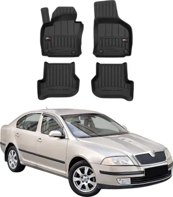 Image de OMAC Tapis de sol en caoutchouc pour Skoda Octavia 2004-2013 Noir Premium