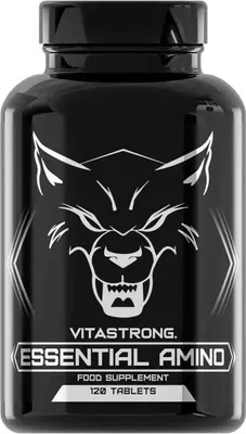 Produktbild von EAA Essenzielle Aminosäuren Vitastrong, 8 EAA mit BCAAs Verzweigtkettige Aminosäuren Leucin, L-Lysin, L-Tryptophan, 120 Tabletten für Pre-Workout, Intra-Workout, Post-Workout