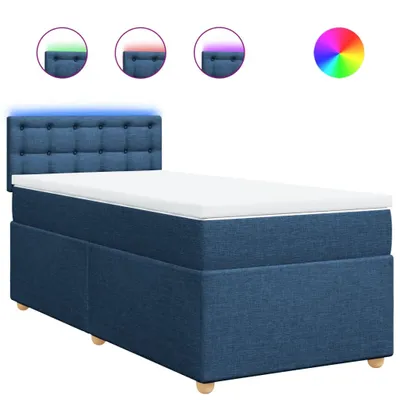 Produktbild von Boxspringbett mit Matratze Blau 90x190 cm Stoff