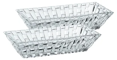 Produktbild von Nachtmann Dessertschalen 17x8,5 cm, 2 Stück, Bossa Nova, 97783, Dipschalen aus Kristallglas, Servierschalen spülmaschinenfest