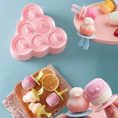 Image de Mini-moule à glace, en silicone, réutilisable, pour sorbets et yaourts
