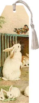 Productafbeelding van Boekmarkering met het thema "Lente dieren: konijnen"