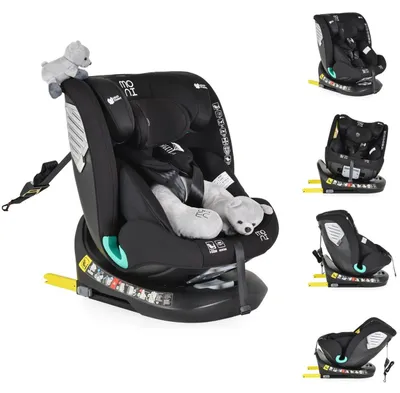 Obrázok produktu pre Detská autosedačka Moni Serengeti i-Size (40-150 cm) Isofix, plyšová hračka, vankúšik na krk čierna
