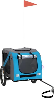 Produktbild von Fahrradanhänger Hunde Blau und Grau Oxford-Gewebe und Eisen