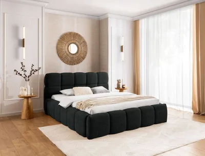 Obrázek produktu pro Manželská čalouněná postel 140x200 ZOUZETE - černá