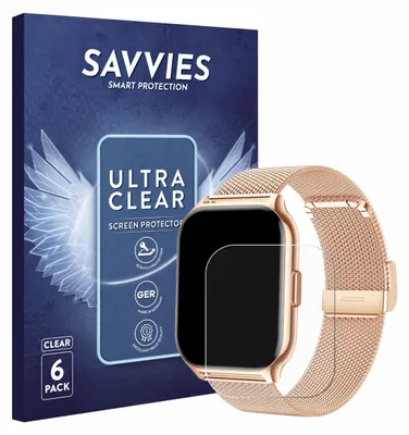 Produktbild von 6x Für APAUK Smartwatch 2.01" Schutzfolie Savvies Displayschutz Display Schutz Folie Klar Transparent