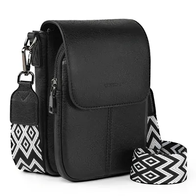 Produktbild von Umhängetasche Damen Handy Crossbody Bag Handytasche zum Umhängen Damen Klein Ciryrucksack damen für Pendeln Reise Campus Sport Rucksäcke (Schwarz)