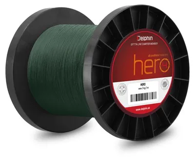 Productafbeelding van DELPHIN HERO, 1000 meter, 0,2 mm, 13,2 kg / 29,1 lbs, groen, 4-strengsvlecht, artikelnummer 500793715
