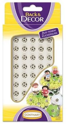 Zdjęcie produktu dla Günthart Back und Decor sugar mini footballs black white 40g