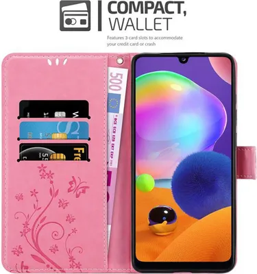 Image de Cadorabo Housse pour Samsung Galaxy A31 Housse de protection rose Housse pour portable Etui Case Fleurs Flower