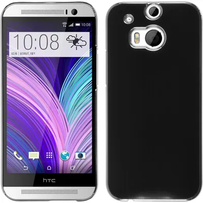 Produktbild von PhoneNatic Case kompatibel mit HTC One M8 - Hülle schwarz Metallic Hard-case + 2 Schutzfolien