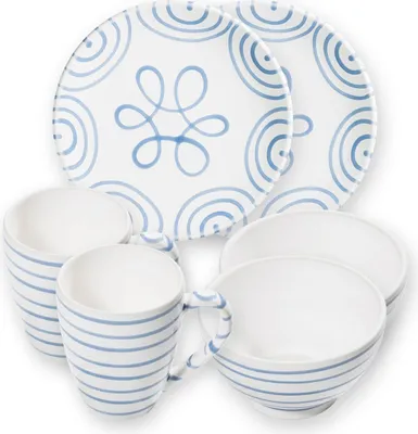 Produktbild von Gmundner Keramik Blaugeflammt Hüttenfrühstück für 2 Cup