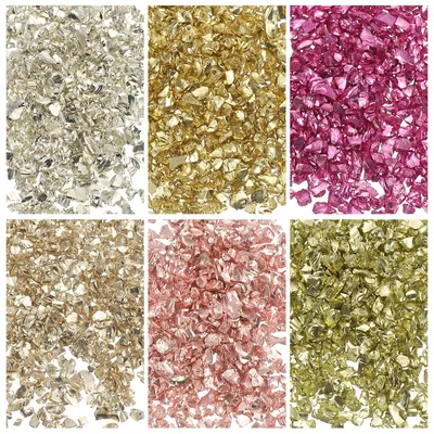 Gebrochenes Glas 6 Farben 1–3 mm Glitter metallic 33 g