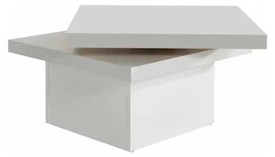 Immagine prodotto di Tavolino da salotto Tavolo 67x67cm piano girevole bianco