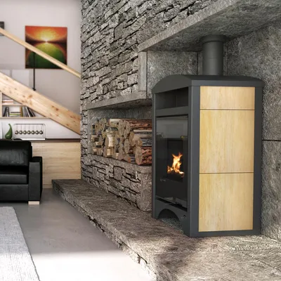Immagine prodotto di Stufa a legna HS FLAMINGO AQUAFLAM VARIO BARMA 11/7 kW - Acero