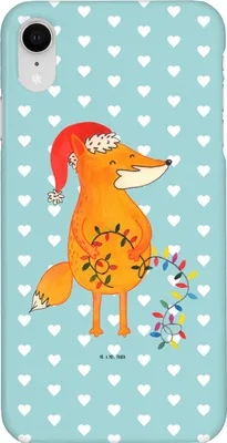 Produktbild von Mr. & Mrs. Panda Iphone XR Handyhülle Fuchs Weihnachten - Türkis Pastell - Geschenk, Weihnachtsmann, Premium Kunststoff, Weihnachtszeit, Heiligabend, Handy Case, Nikolaus