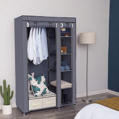 SONGMICS XL Kleiderschrank Stoffschrank Faltschrank mit Kleiderstange